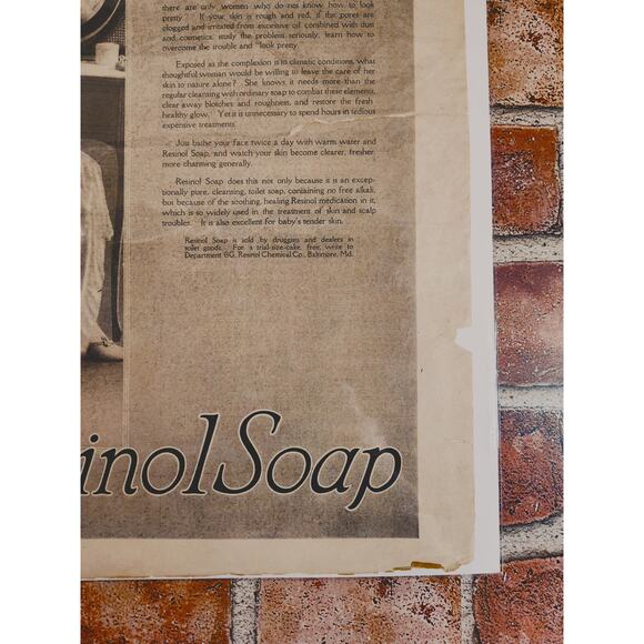 1918 Resinol Soap Woman at Vanity Beauty‎ Routine Original Vtg PRINT AD - Picture 11 of 12